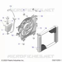 ENGINE, SISTEMA DI RAFFREDDAMENTO, RADIATOR, FAN & OVERFLOW BOTTLE