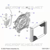ENGINE, SISTEMA DI RAFFREDDAMENTO, RADIATOR, FAN & OVERFLOW BOTTLE