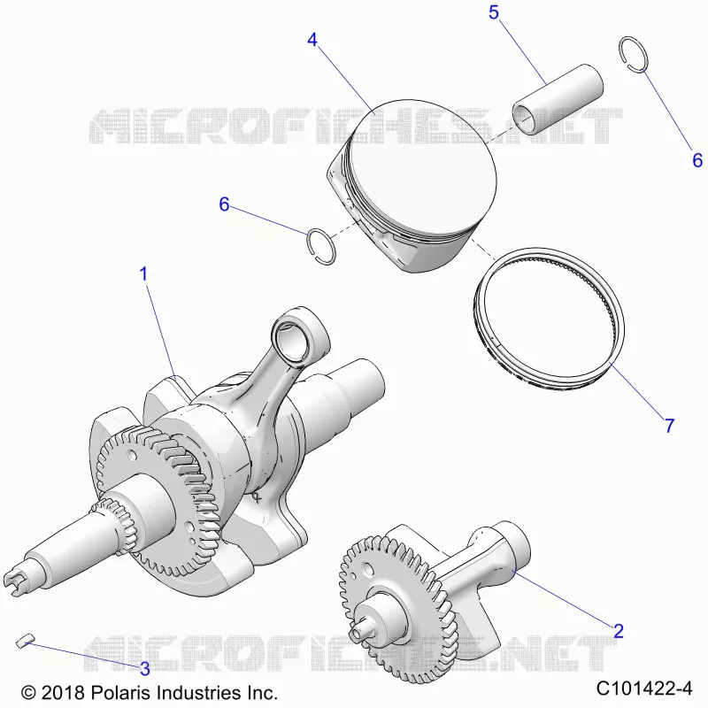 ENGINE, ALBERO MOTORE, PISTON AND BALANCE SHAFT
