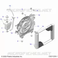 ENGINE, SISTEMA DI RAFFREDDAMENTO, RADIATOR, FAN & OVERFLOW BOTTLE