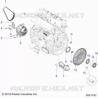 ENGINE, ALTERNATORE, FLYWHEEL, AND STARTER