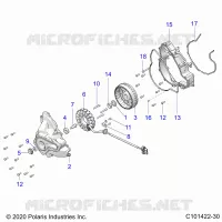 ENGINE, STATOR COVER AND FLYRUOTA