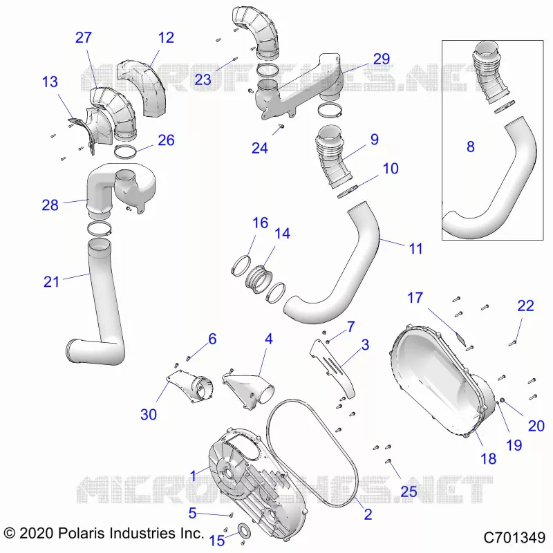 TRASMISSIONE, CLUTCH COVER AND DUCTING