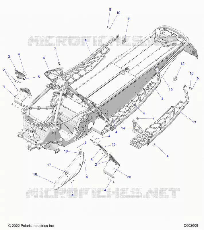 CHASSIS, PROTEZIONE FRIZIONE, FOOTRESTS, AND RUNNINGBOARDS