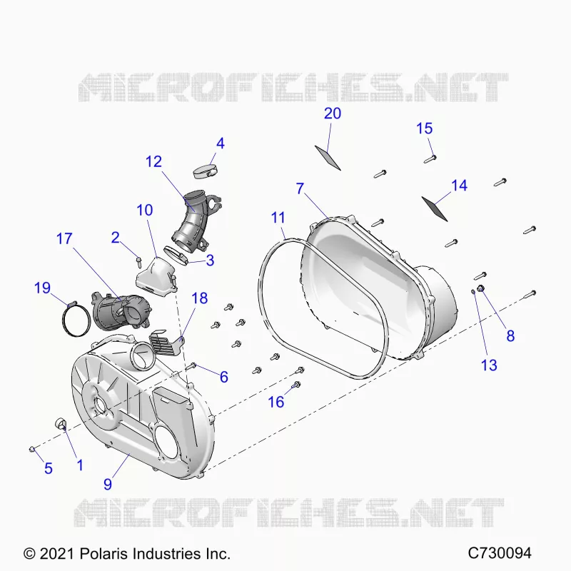 TRASMISSIONE, CLUTCH COVER AND DUCTING