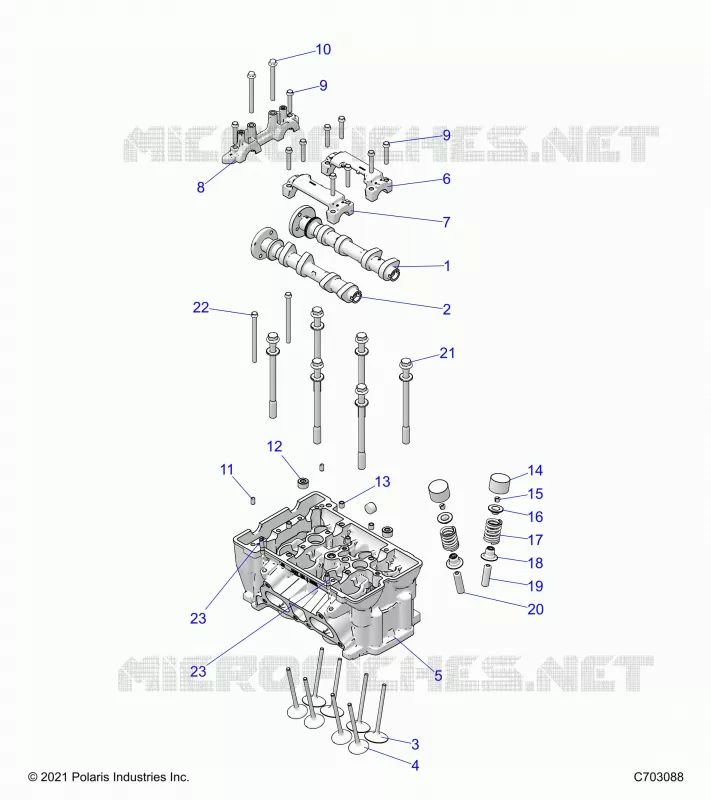 ENGINE, TESTA CILINDRO AND VALVES