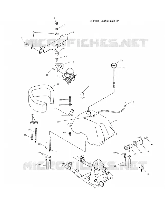 CARBURANTE TANK AND CARBURATORE MOUNTING