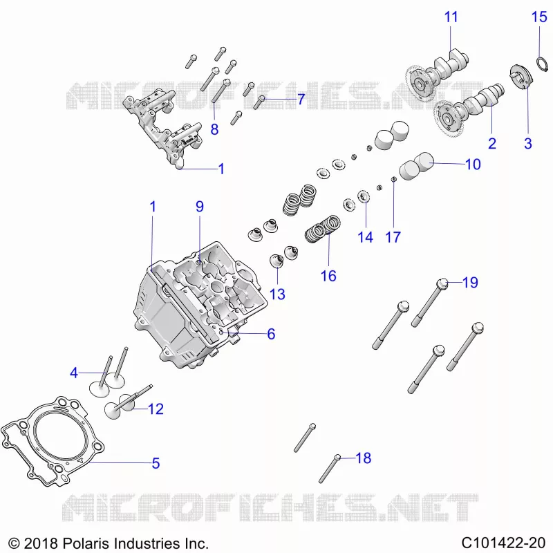 ENGINE, TESTA CILINDRO, CAMS AND VALVES