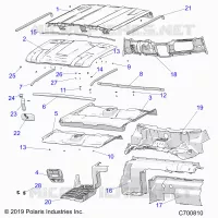OPT, PREP ROOF, REAR CLOSE OFF, COVER, CAPPUCCIO LINER, FLOOR, AND DASH