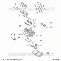 ENGINE, TESTA CILINDRO, CAM AND VALVES