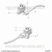 BRAKES, FRONT BRAKE LEVER AND CILINDRO PRINCIPALE
