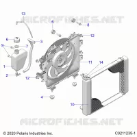 ENGINE, SISTEMA DI RAFFREDDAMENTO, RADIATOR, FAN & OVERFLOW BOTTLE