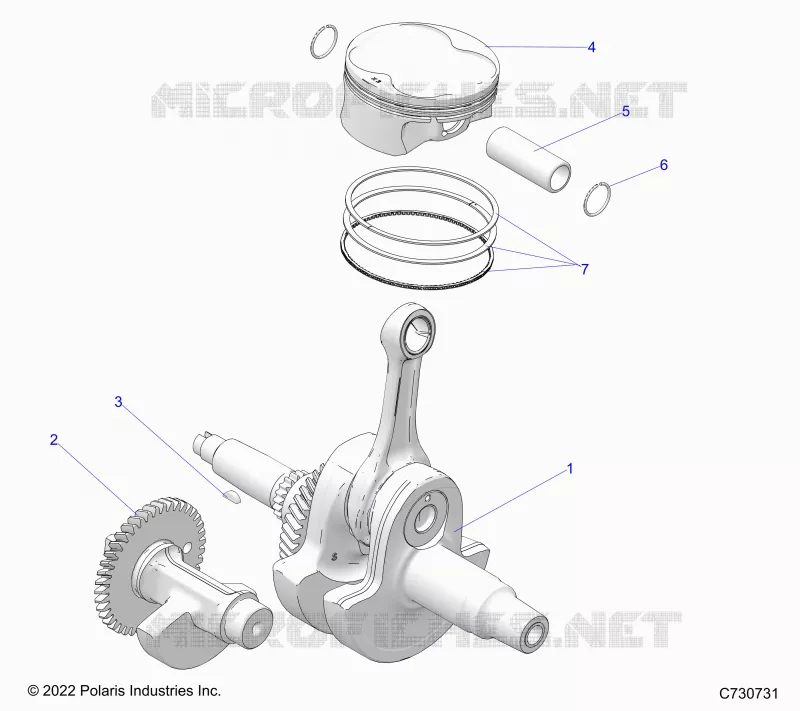 ENGINE, ALBERO MOTORE, PISTON AND BALANCE SHAFT