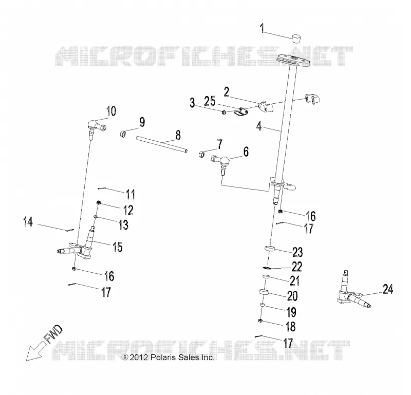 STEERING, STERZO POST AND TIE ROD ASM.