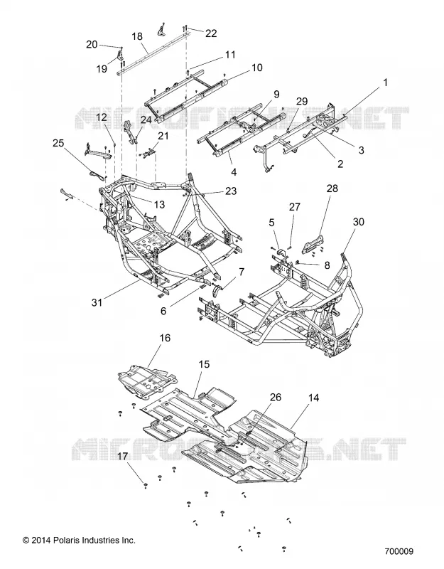 CHASSIS, TELAIO PRINCIPALE AND SKID PLATE
