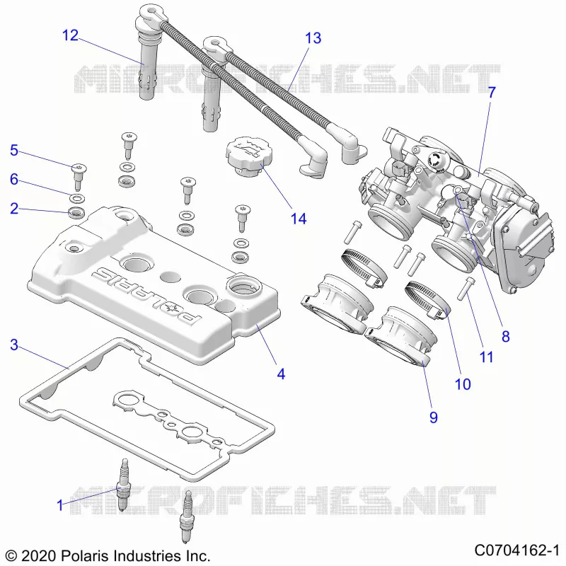 ENGINE, THROTTLE BODY AND VALVOLA COPERTURA