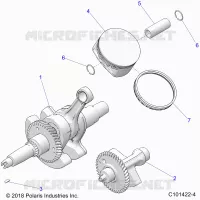 ENGINE, ALBERO MOTORE, PISTON AND BALANCE SHAFT