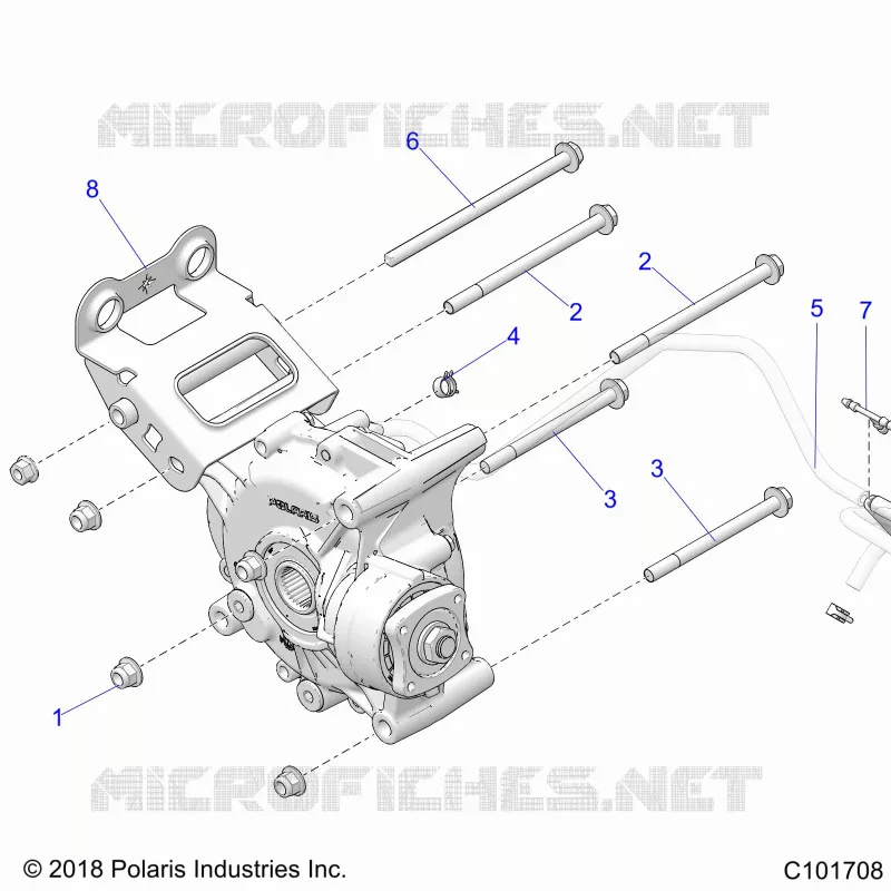 TRASMISSIONE, GEARCASE MOUNTING, REAR