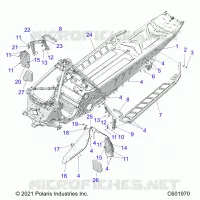 CHASSIS, PROTEZIONE FRIZIONE, FOOTRESTS, AND RUNNING BOARDS