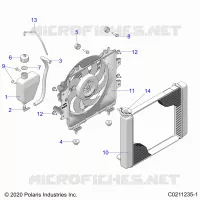 ENGINE, SISTEMA DI RAFFREDDAMENTO, RADIATOR, FAN &amp; OVERFLOW BOTTLE