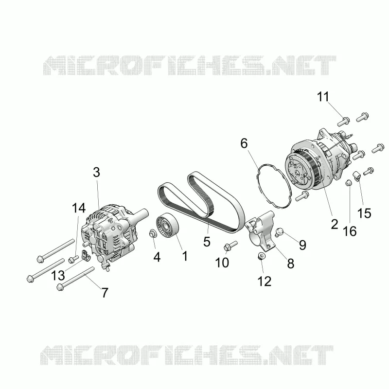 ENGINE, ALTERNATORE AND COMPRESSOR
