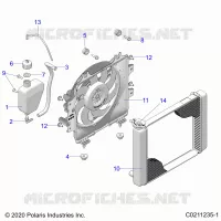 ENGINE, SISTEMA DI RAFFREDDAMENTO, RADIATOR, FAN &amp; OVERFLOW BOTTLE