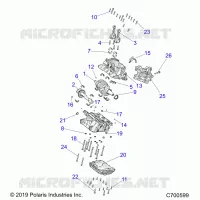 ENGINE, CRANKCASE AND ALBERO MOTORE