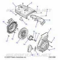 ENGINE, BLOWER HOUSING AND AUTOAVVOLGENTE