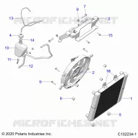 ENGINE, SISTEMA DI RAFFREDDAMENTO, RADIATOR, FAN & OVERFLOW BOTTLE