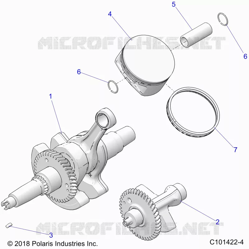 ENGINE, ALBERO MOTORE, PISTON AND BALANCE SHAFT