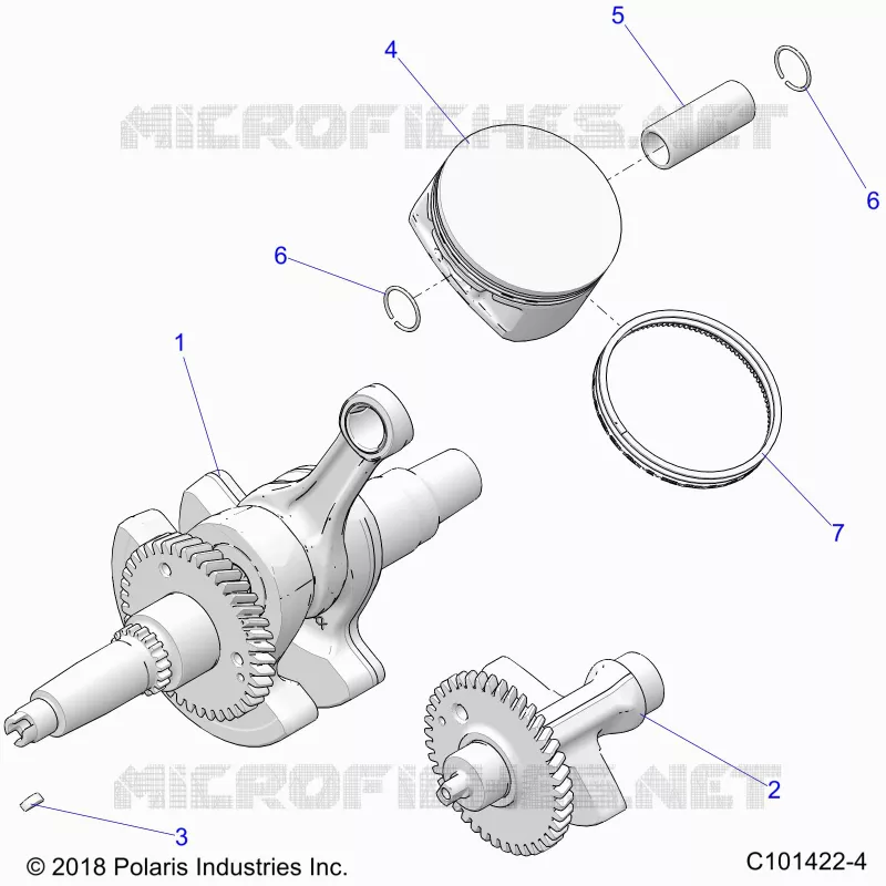 ENGINE, ALBERO MOTORE, PISTON AND BALANCE SHAFT