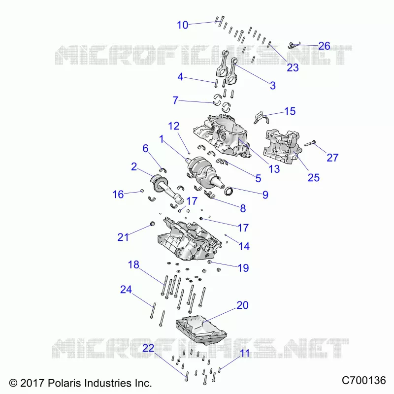 ENGINE, CRANKCASE AND ALBERO MOTORE