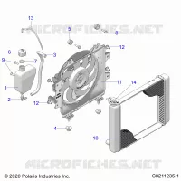 ENGINE, SISTEMA DI RAFFREDDAMENTO, RADIATOR, FAN & OVERFLOW BOTTLE