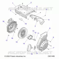 ENGINE, BLOWER HOUSING AND AUTOAVVOLGENTE