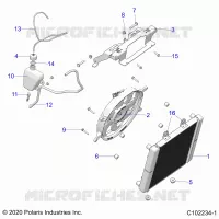ENGINE, SISTEMA DI RAFFREDDAMENTO, RADIATOR, FAN &amp; OVERFLOW BOTTLE