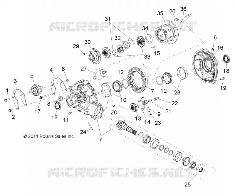 TRASMISSIONE, SCATOLA DEGLI INGRANAGGI, DIFFERENZIALE, INTERNAL COMPONENTS