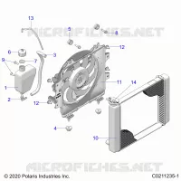 ENGINE, SISTEMA DI RAFFREDDAMENTO, RADIATOR, FAN &amp; OVERFLOW BOTTLE