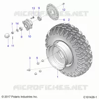RUOTAS, FRONT TIRE AND BRAKE DISK