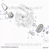 ENGINE, ALTERNATORE, FLYWHEEL, AND STARTER