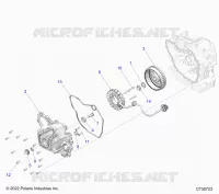 ENGINE, STATOR COVER AND FLYRUOTA