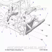 CHASSIS, FRONT GEARCASE AND PARAURTI ANTERIORE