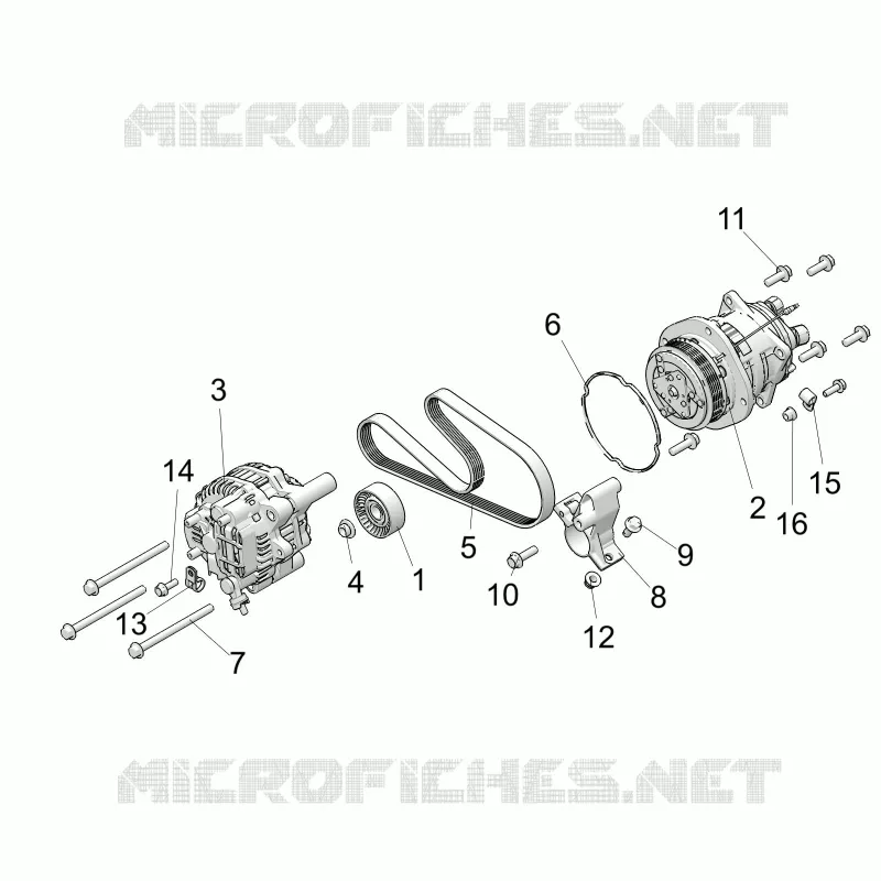 ENGINE, ALTERNATORE AND COMPRESSOR