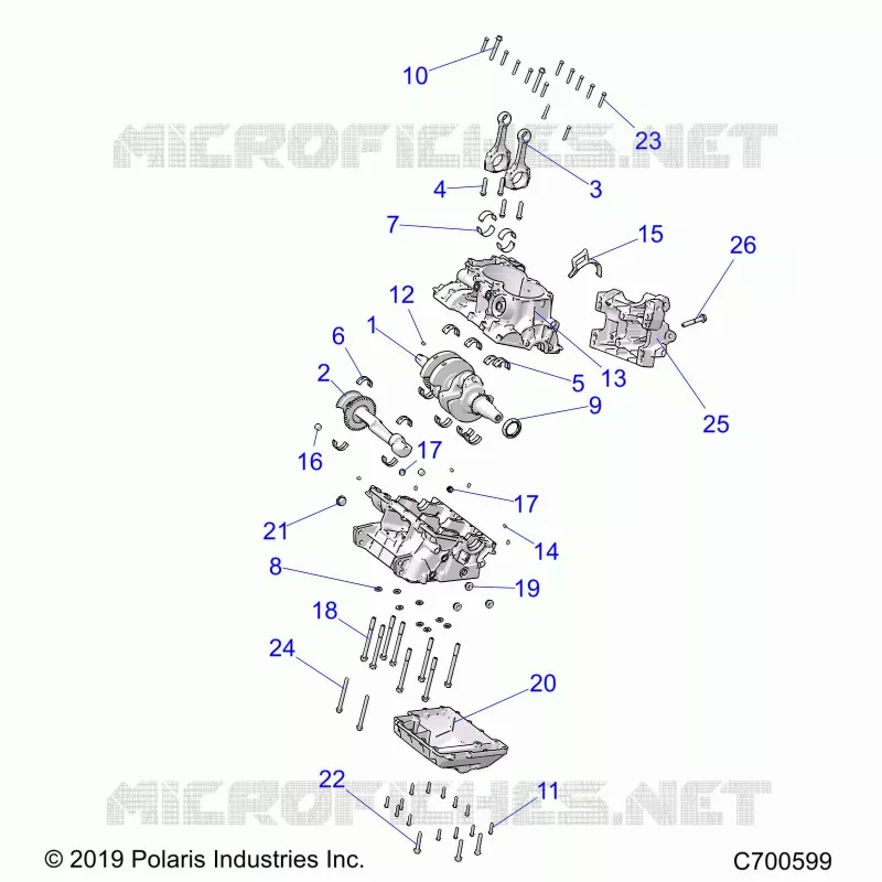 ENGINE, CRANKCASE AND ALBERO MOTORE