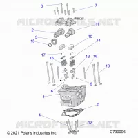 ENGINE, TESTA CILINDRO, CAMS AND VALVES