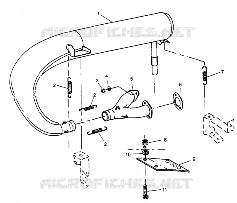 IMPIANTO DI SCARICO 500 EFI SKS 0962574, 500 EFI RMK 0962974, and EUROPEAN 500 E (4931983198C004)