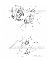 MOTORE, AIR INLET and OUTLET DUCTS
