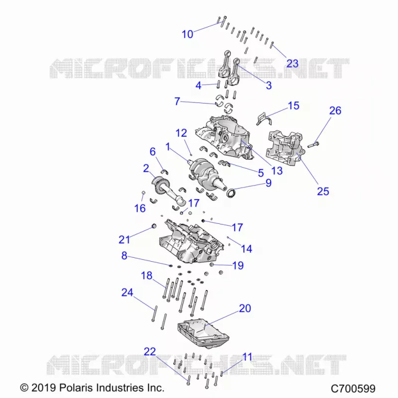 ENGINE, CRANKCASE AND ALBERO MOTORE