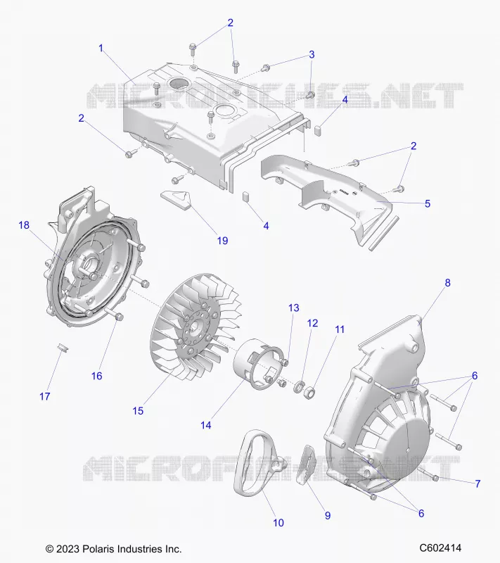 ENGINE, BLOWER HOUSING AND AUTOAVVOLGENTE
