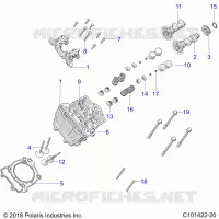 ENGINE, TESTA CILINDRO, CAMS AND VALVES
