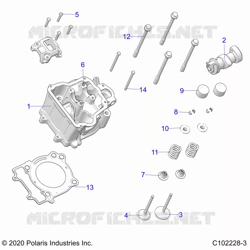 ENGINE, TESTA CILINDRO, CAM AND VALVES